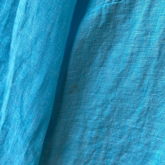 Sigrid Olsen turquoise linen top - Picture 4 of 5